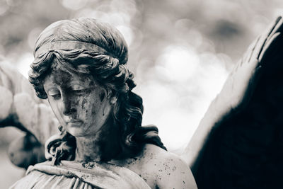 Close-up portrait of a statue