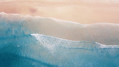 High angle view of sea waves