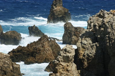 Rock formations in sea