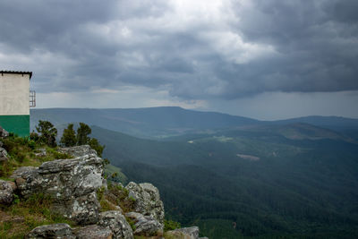 Scenic view of mountains against sky