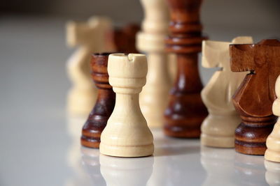 Close-up of chess pieces