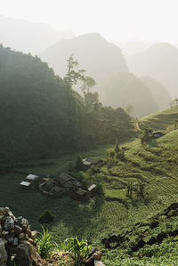 Scenic view of landscape and mountains