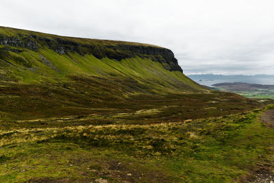 Scenic view of landscape against sky  on isle of skye in scotland