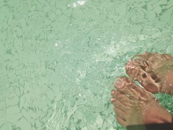 Close-up of swimming underwater