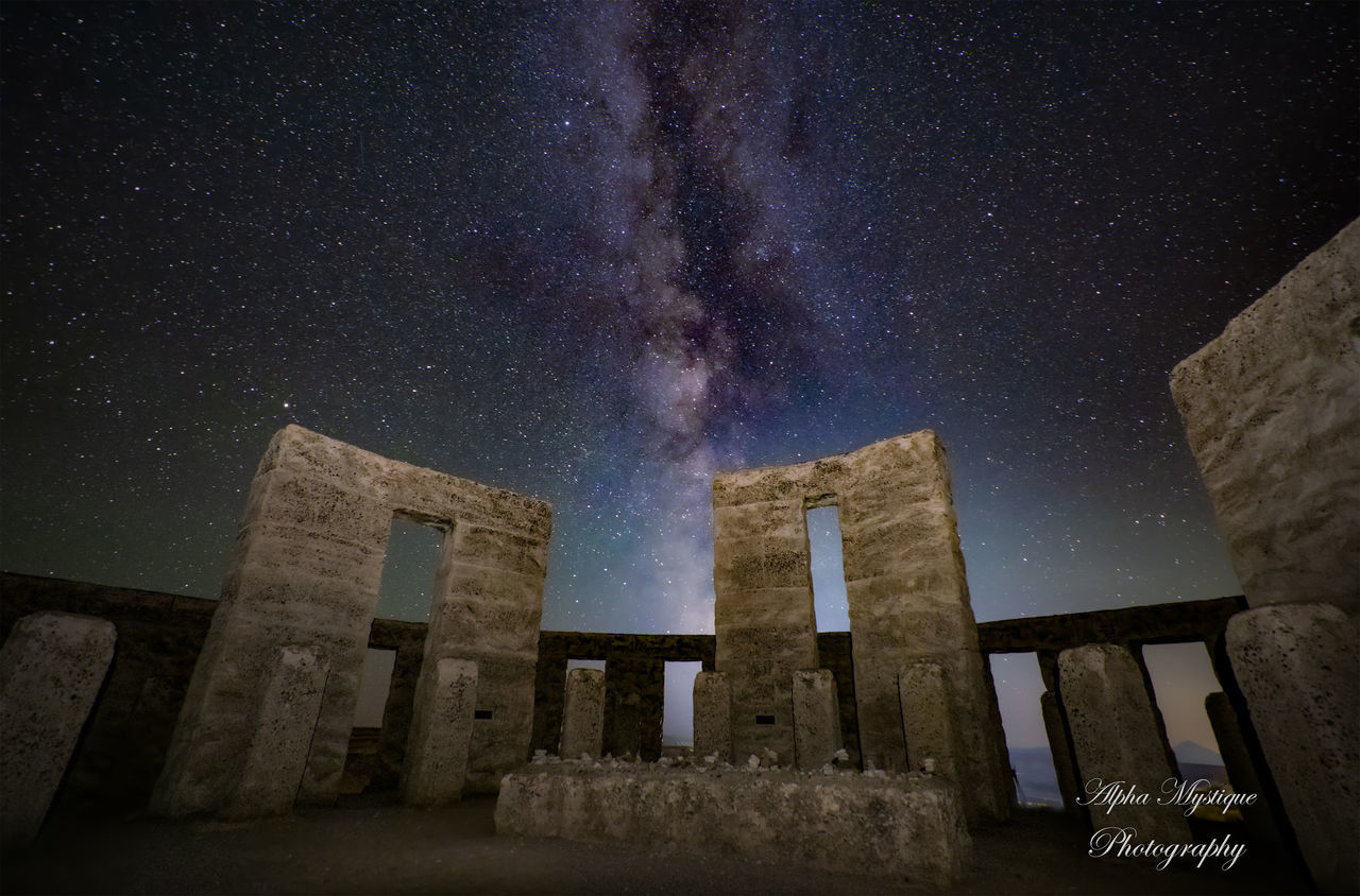 OLD BUILDING AGAINST STAR FIELD