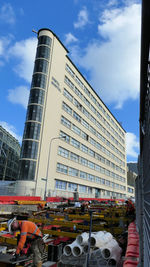 Low angle view of buildings against sky