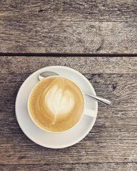 Directly above shot of coffee on table