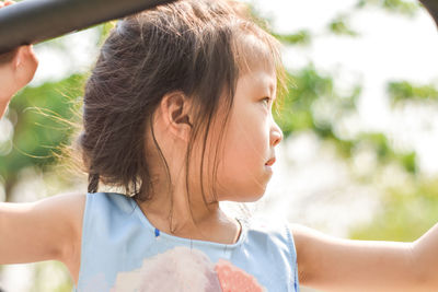 Close-up portrait of cute girl
