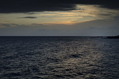 Scenic view of sea during sunset