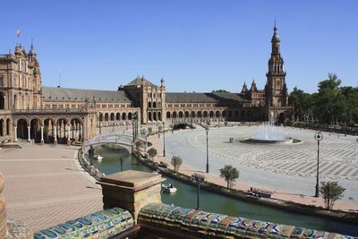 Building against clear blue sky
