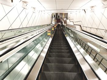 Low angle view of escalator