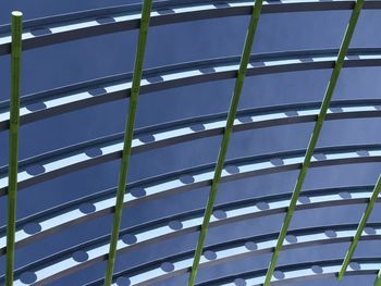 Low angle view of glass building against sky