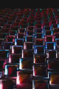 Lit up boxes at the korean pavilion at expo 2020 in dubai.
