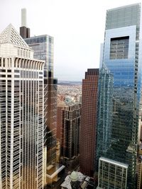 Modern buildings against clear sky