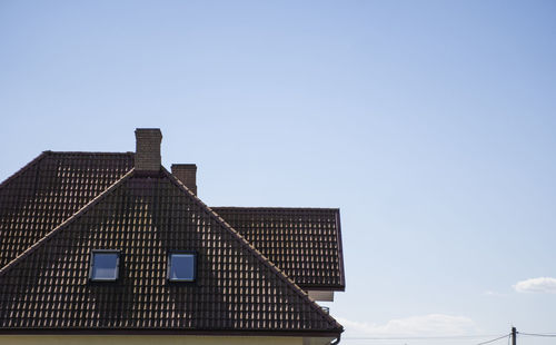 Low angle view of building against clear sky