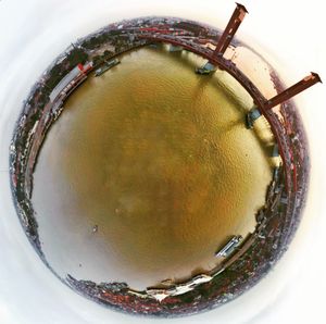 High angle view of drink in glass