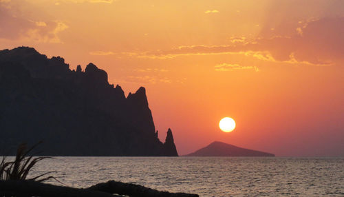 Scenic view of sea during sunset