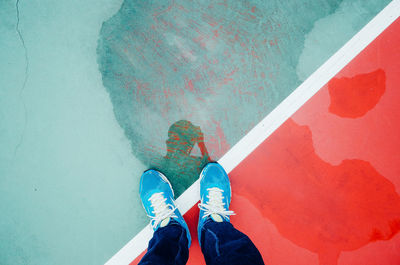 Hanging out at the basketball courts after rain stops