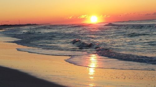 Scenic view of sea during sunset