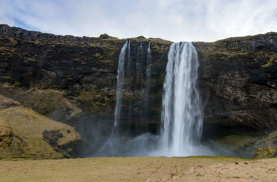 Scenic view of waterfall