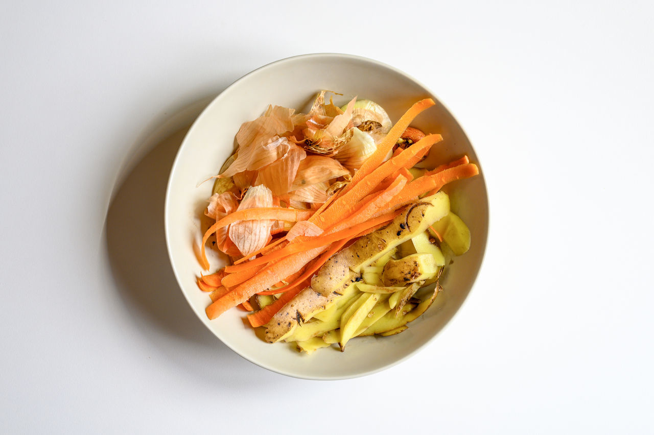 HIGH ANGLE VIEW OF FOOD IN BOWL