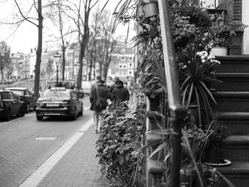 People walking on road in city