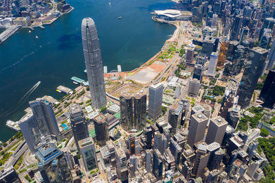 Aerial view of buildings in city