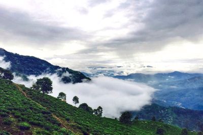 Scenic view of mountains against sky