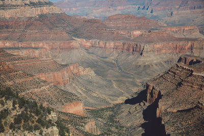 High angle view of rock formations