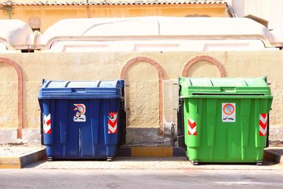 Graffiti on garbage bin