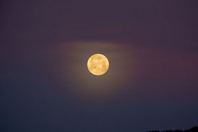 Low angle view of moon against sky at night