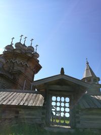 Low angle view of built structure against clear sky