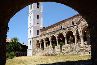 Low angle view of historical building against clear sky