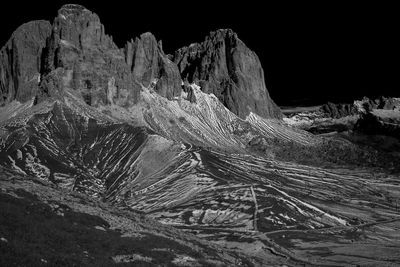 Rock formation on frozen land