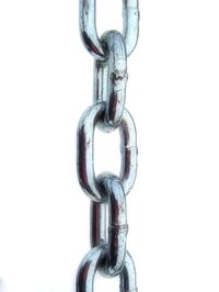 Close-up of chain against white background