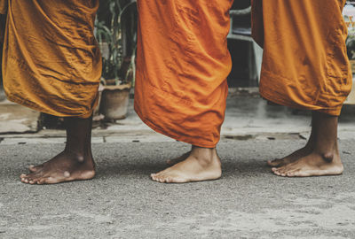 Low section of people on street