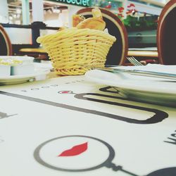 Close-up of food on table