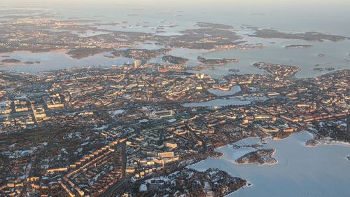 High angle view of city