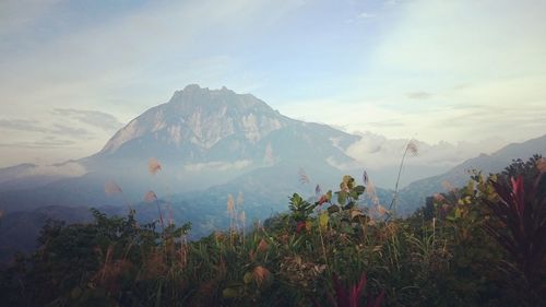 Scenic view of mountains against sky