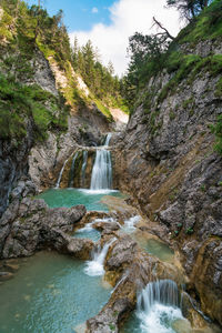 Scenic view of stuibenfälle waterfalls of austria
