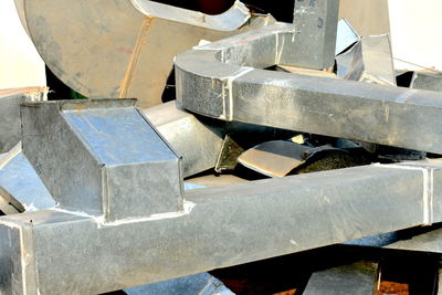 Close-up of metal construction site