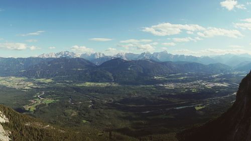 High angle view of landscape against sky