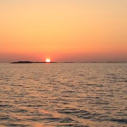 Scenic view of sea at sunset