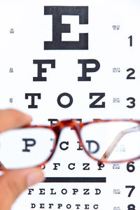 Close-up of eyeglasses