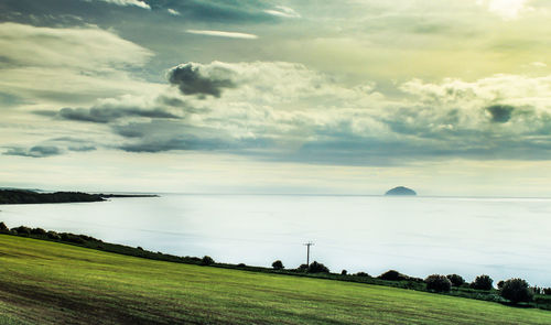 Scenic view of land against sky