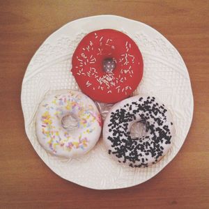 High angle view of food in plate