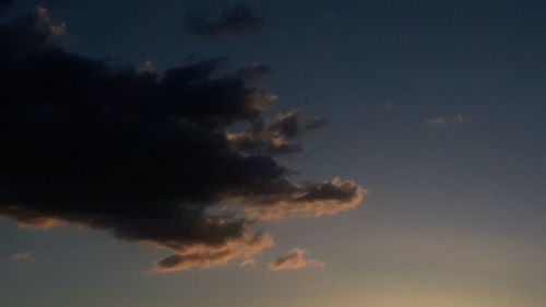 Low angle view of sky at sunset