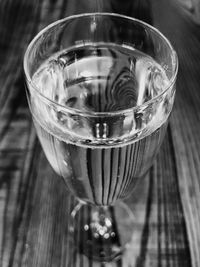 Close-up of beer glass on table