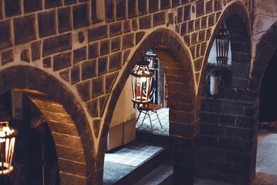 Interior of illuminated building