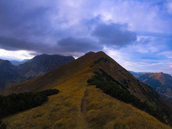 Scenic view of mountains against sky